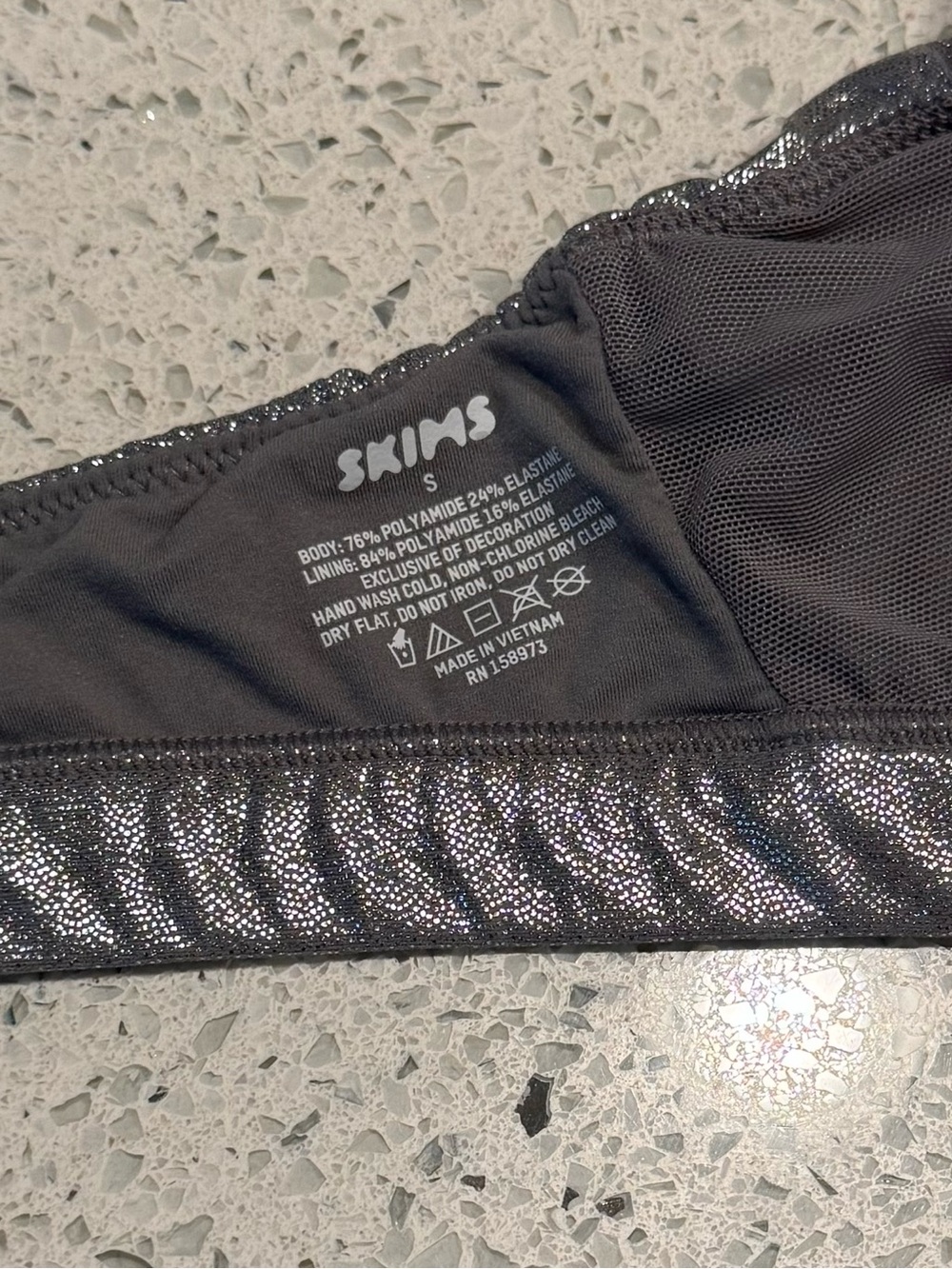 Skims Crossover Bralette Metallic Silver Triangle Limited Edition Small - Picture 7 of 7
